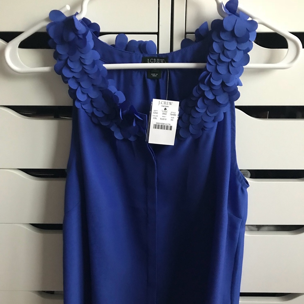 JCrew Cobalt tank top with collar detail